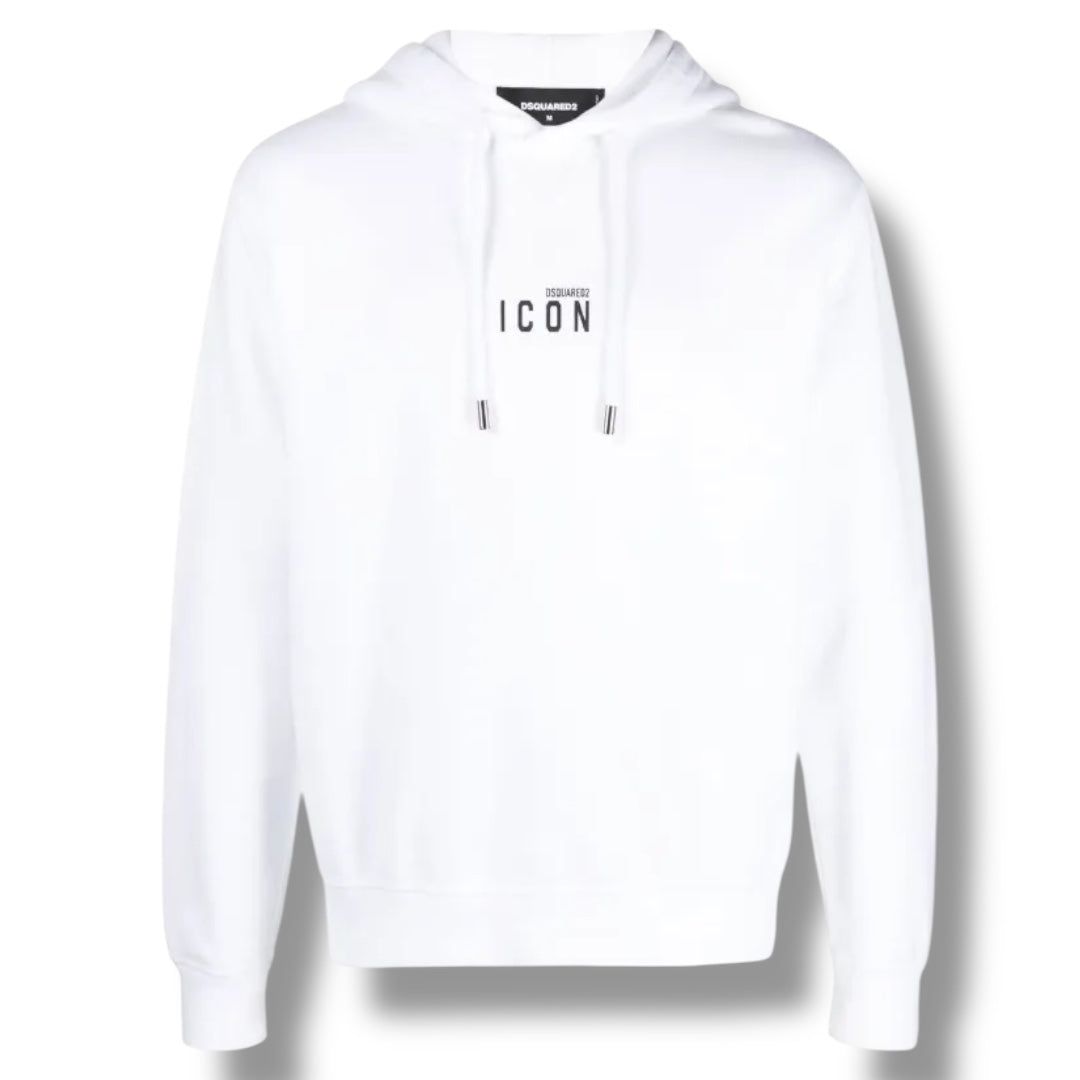 DSQUARED2 ICON SMALL LOGO OTTH HOODIE WHITE