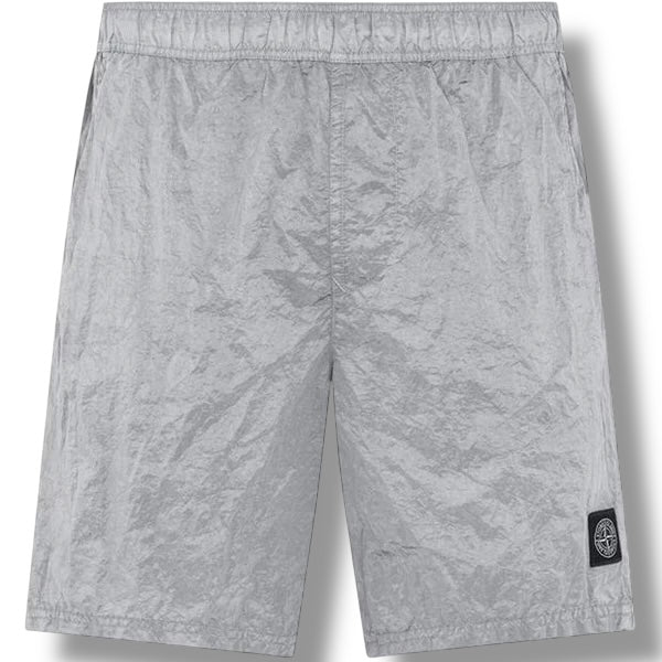 STONE ISLAND PATCH LOGO SWIM SHORTS NYLON METAL CIELO BLUE
