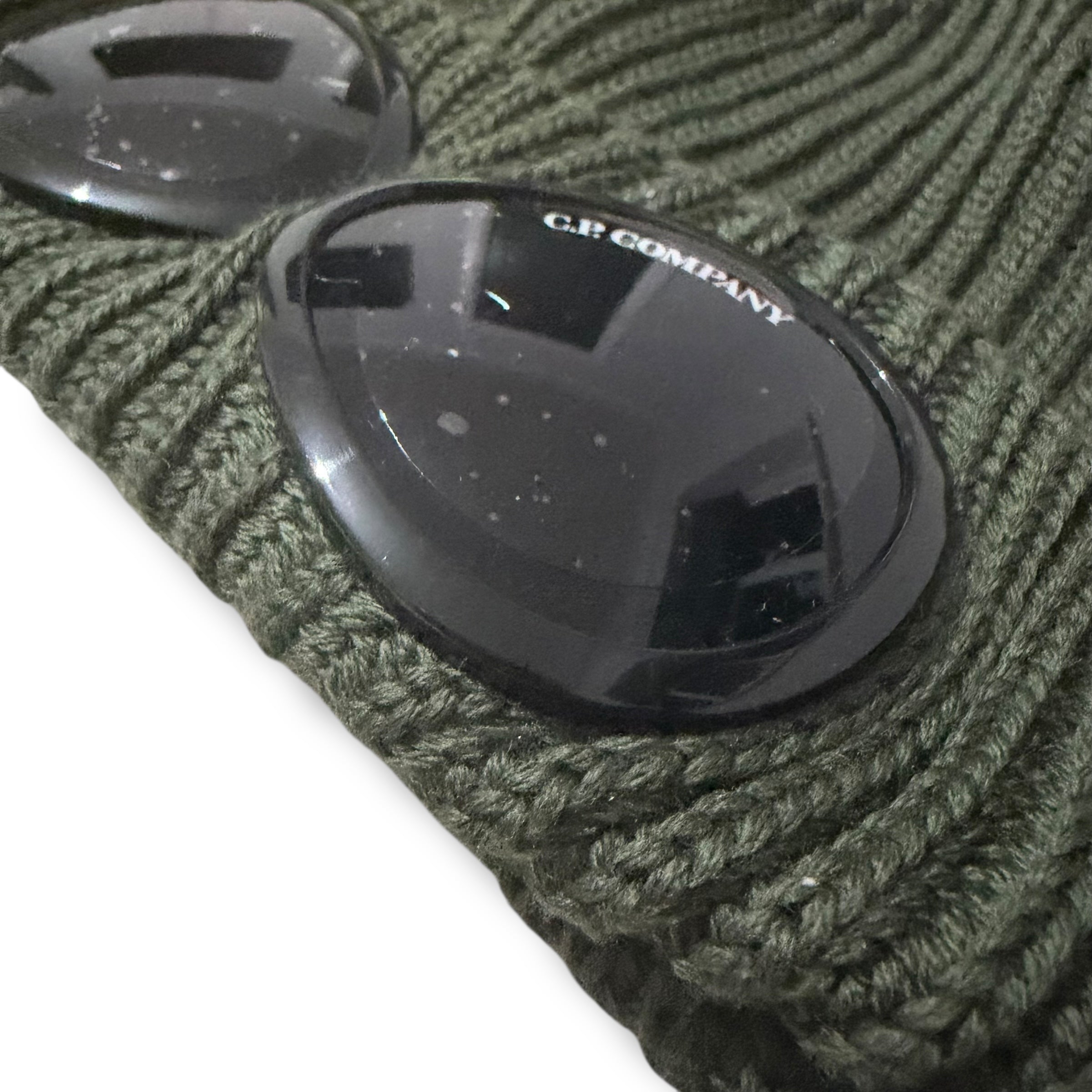 CP COMPANY GOGGLE BEANIE HAT KHAKI GREEN
