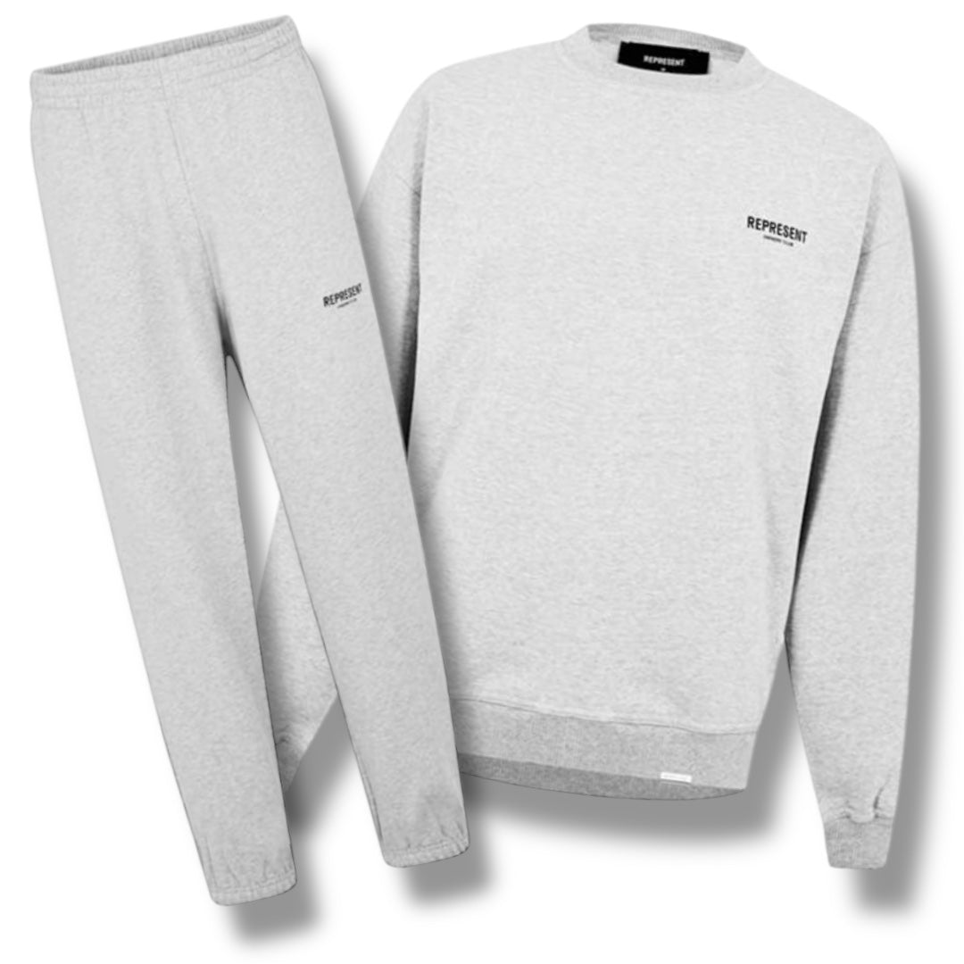 REPRESENT OWNERS CLUB CREW NECK TRACKSUIT LIGHT GREY