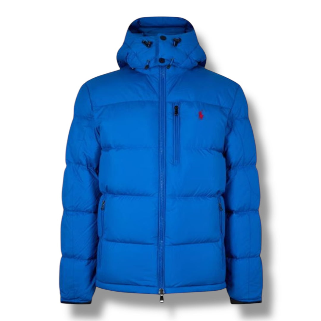 RALPH LAUREN HOODED PUFFER JACKET BRIGHT BLUE