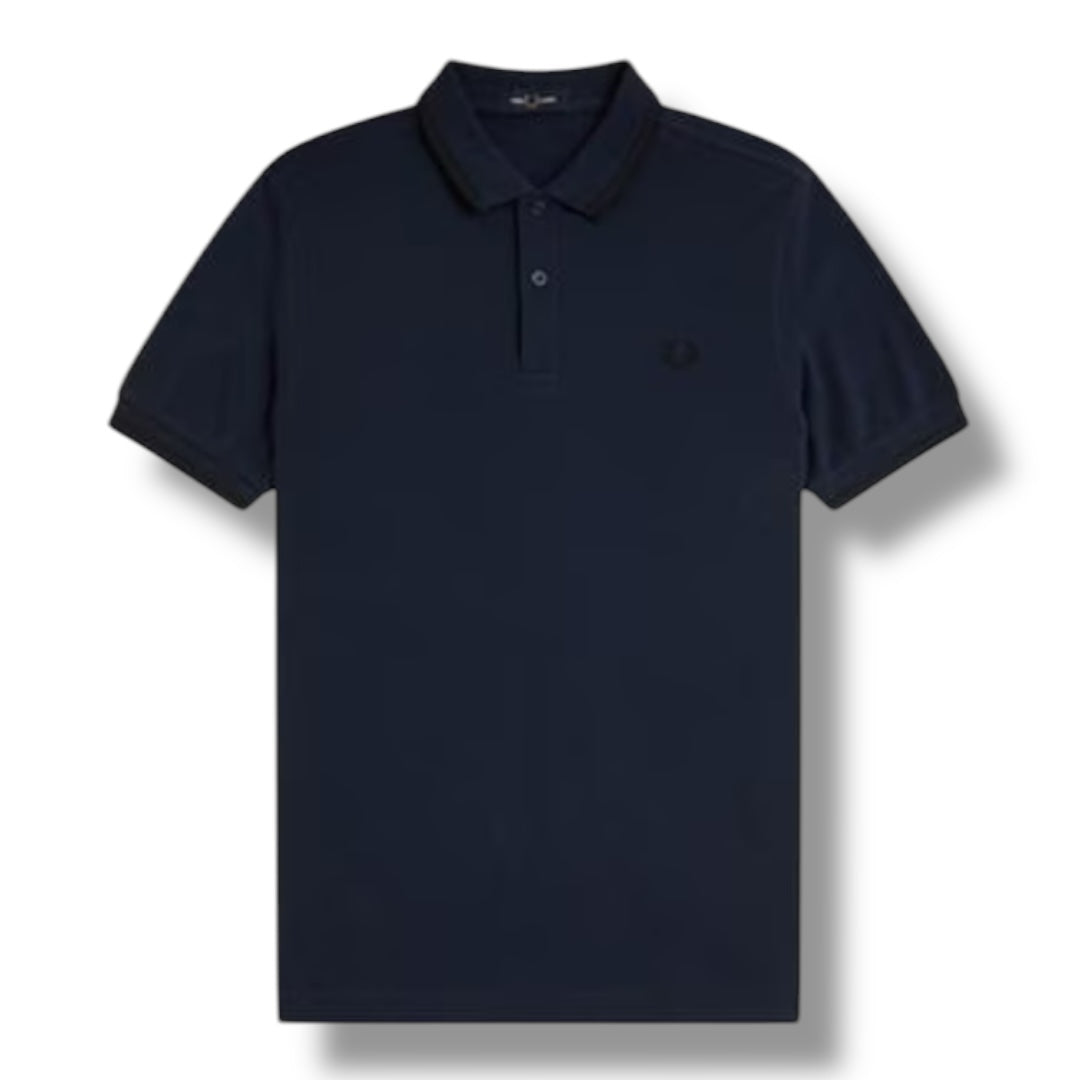 FRED PERRY TWIN TIPPED POLO SHIRT CARBON BLUE