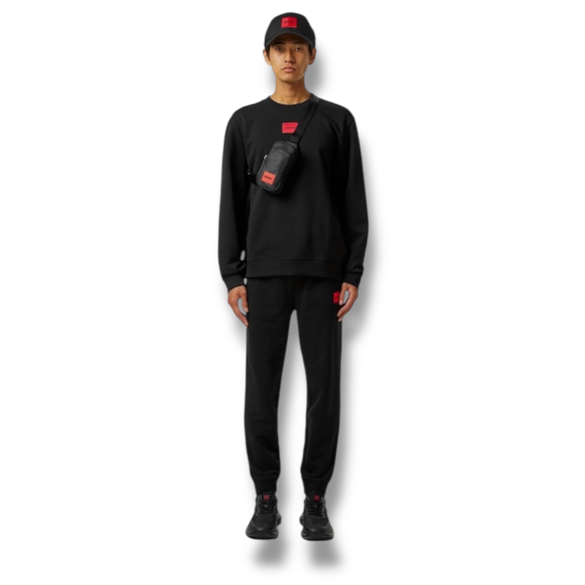 HUGO RED PATCH FULL TRACKSUIT BLACK