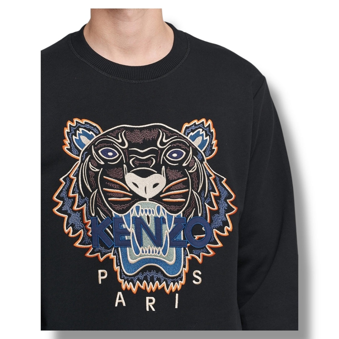 KENZO ICON TIGER SWEATSHIRT BLACK / ORANGE / BLUE
