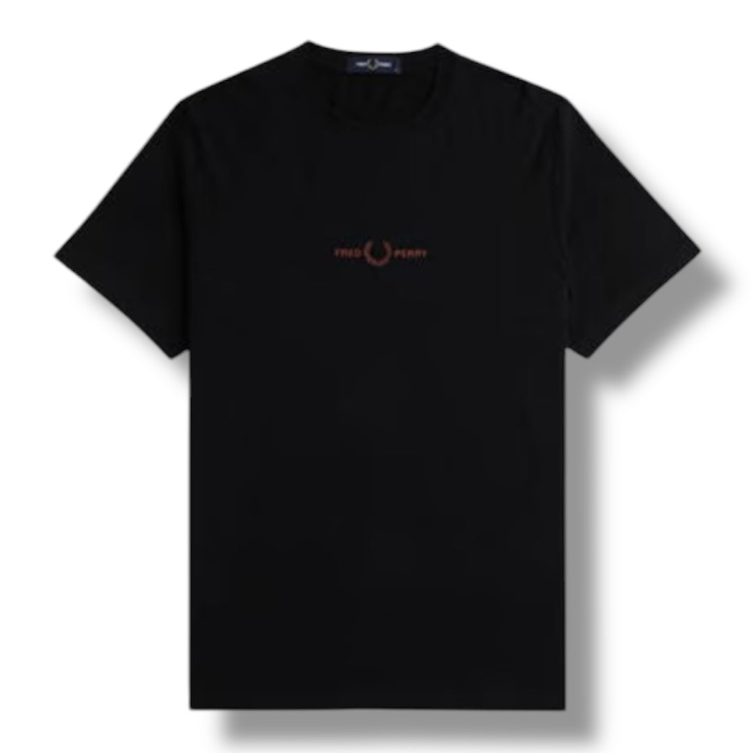 FRED PERRY LOGO T-SHIRT BLACK BROWN