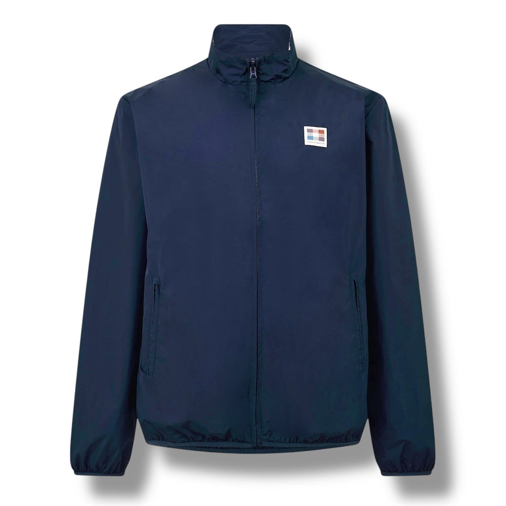 AQUASCUTUM JACKET REVERSIBLE CHECK ALL OVER NAVY BLUE