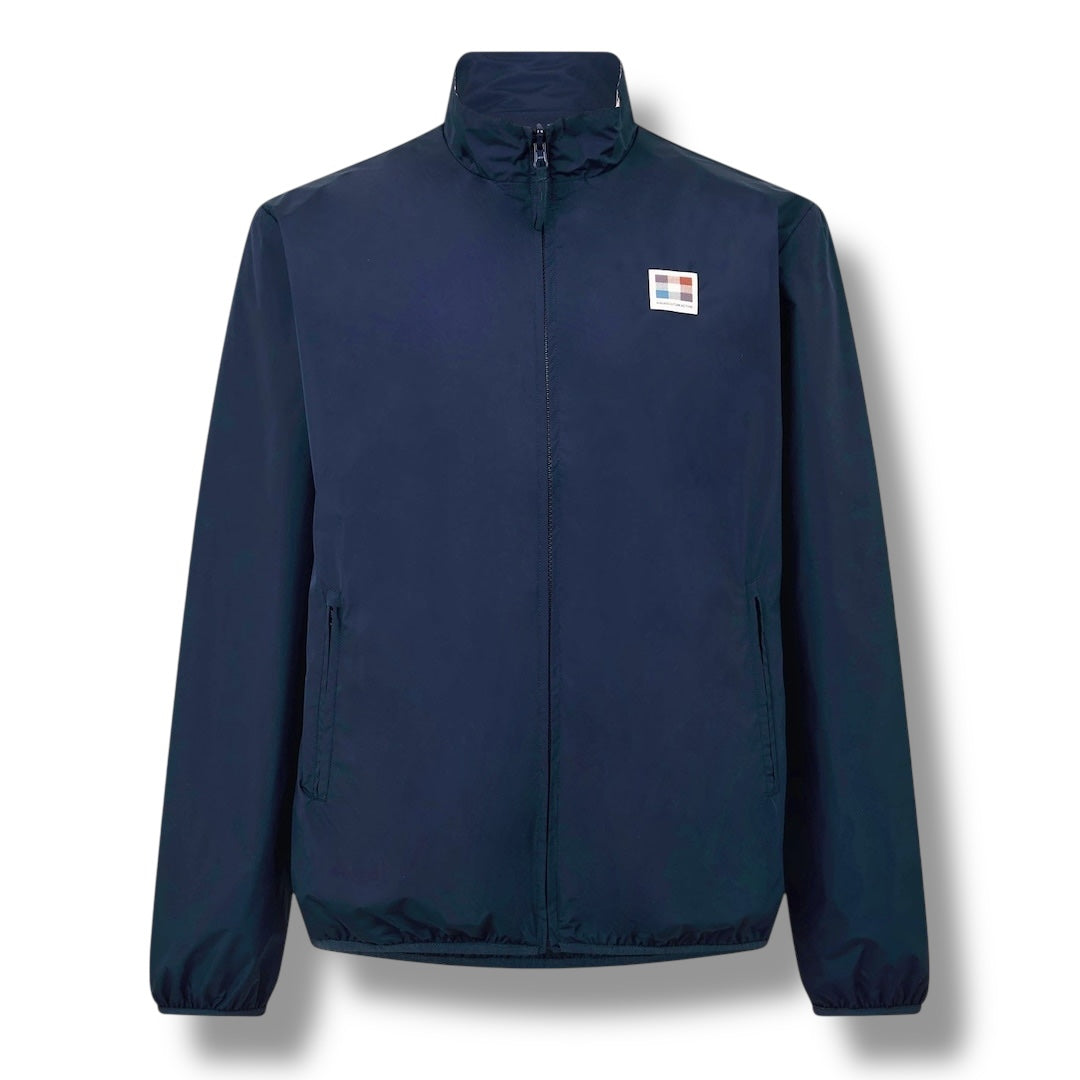 AQUASCUTUM JACKET REVERSIBLE CHECK ALL OVER NAVY BLUE