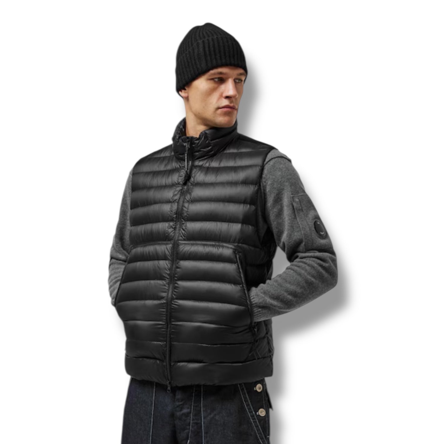 CP COMPANY DD SHELL LENS GILET DOWN VEST BLACK