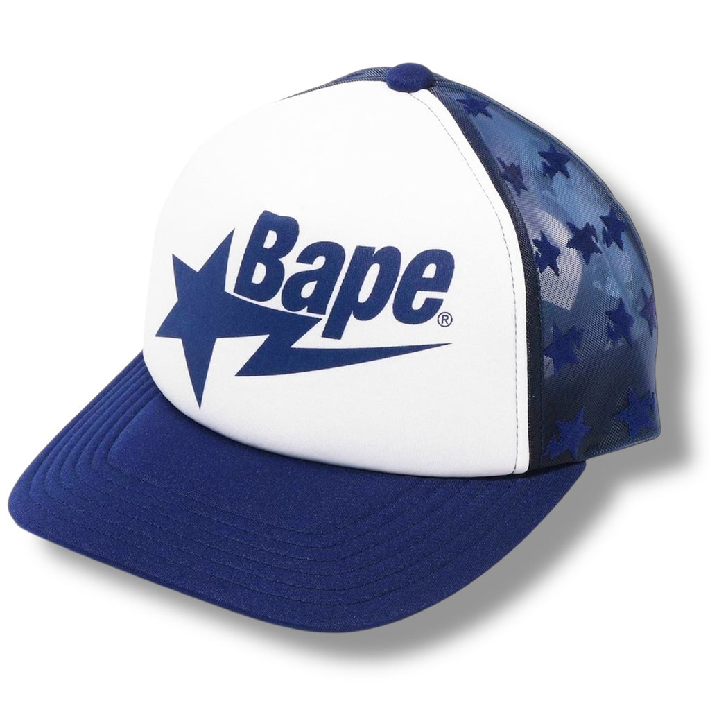 A BATHING APE BAPE BASEBALL CAP BLUE