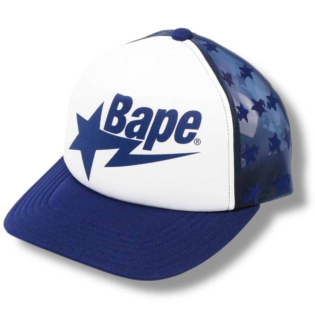 A BATHING APE BAPE BASEBALL CAP BLUE