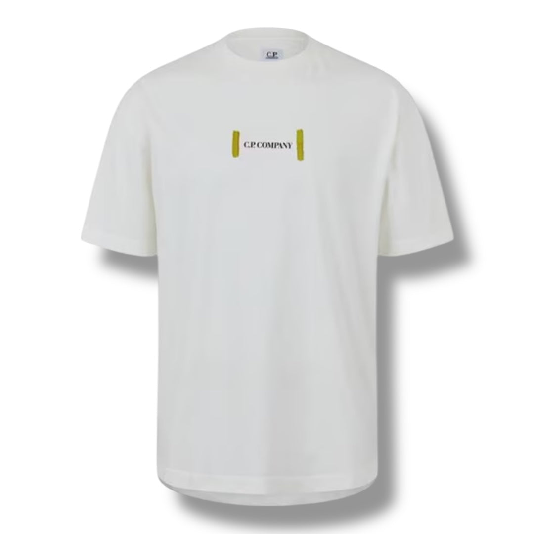 CP COMPANY ETCH BACK LOGO T-SHIRT WHITE