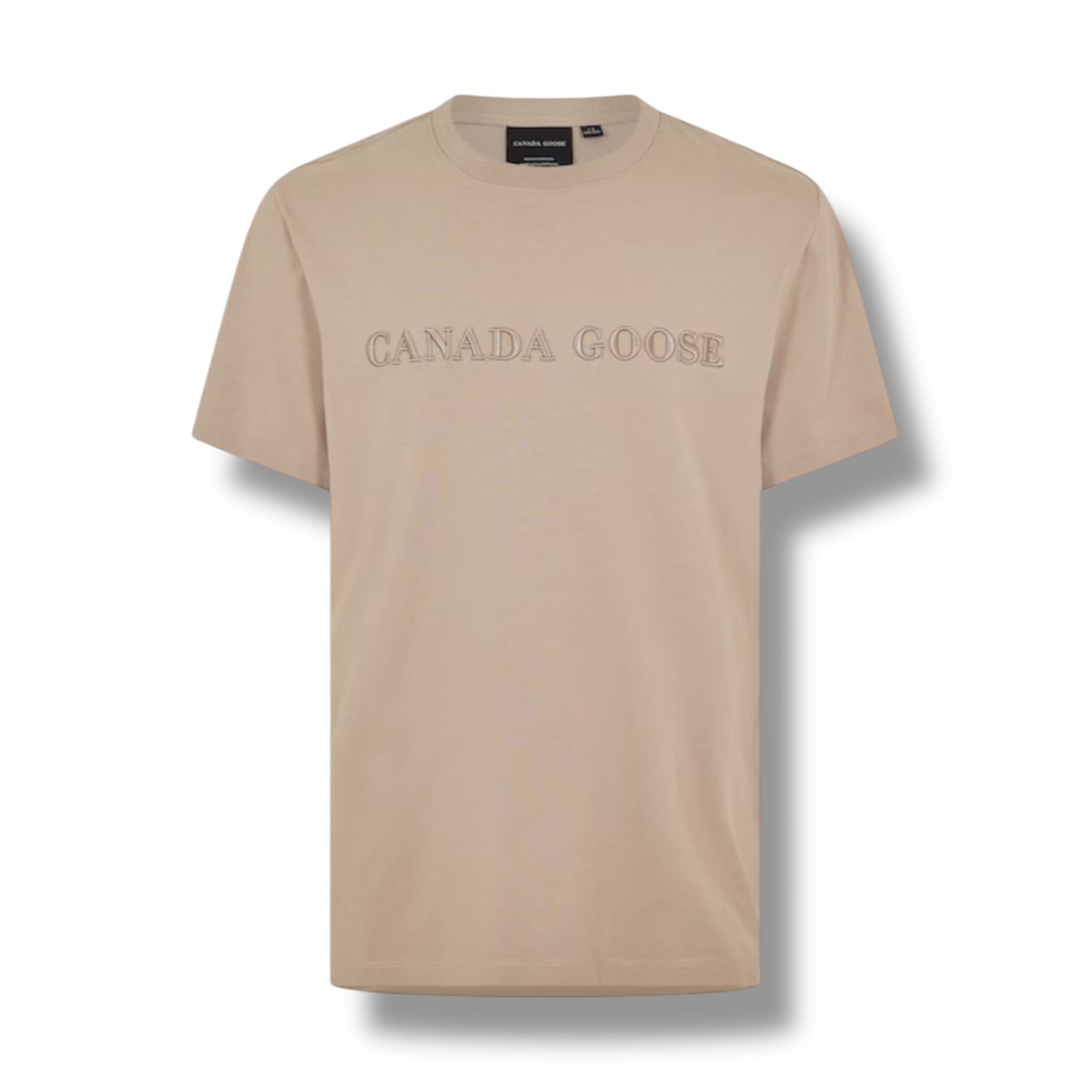 CANADA GOOSE EMBROIDERED LOGO T-SHIRT BEIGE
