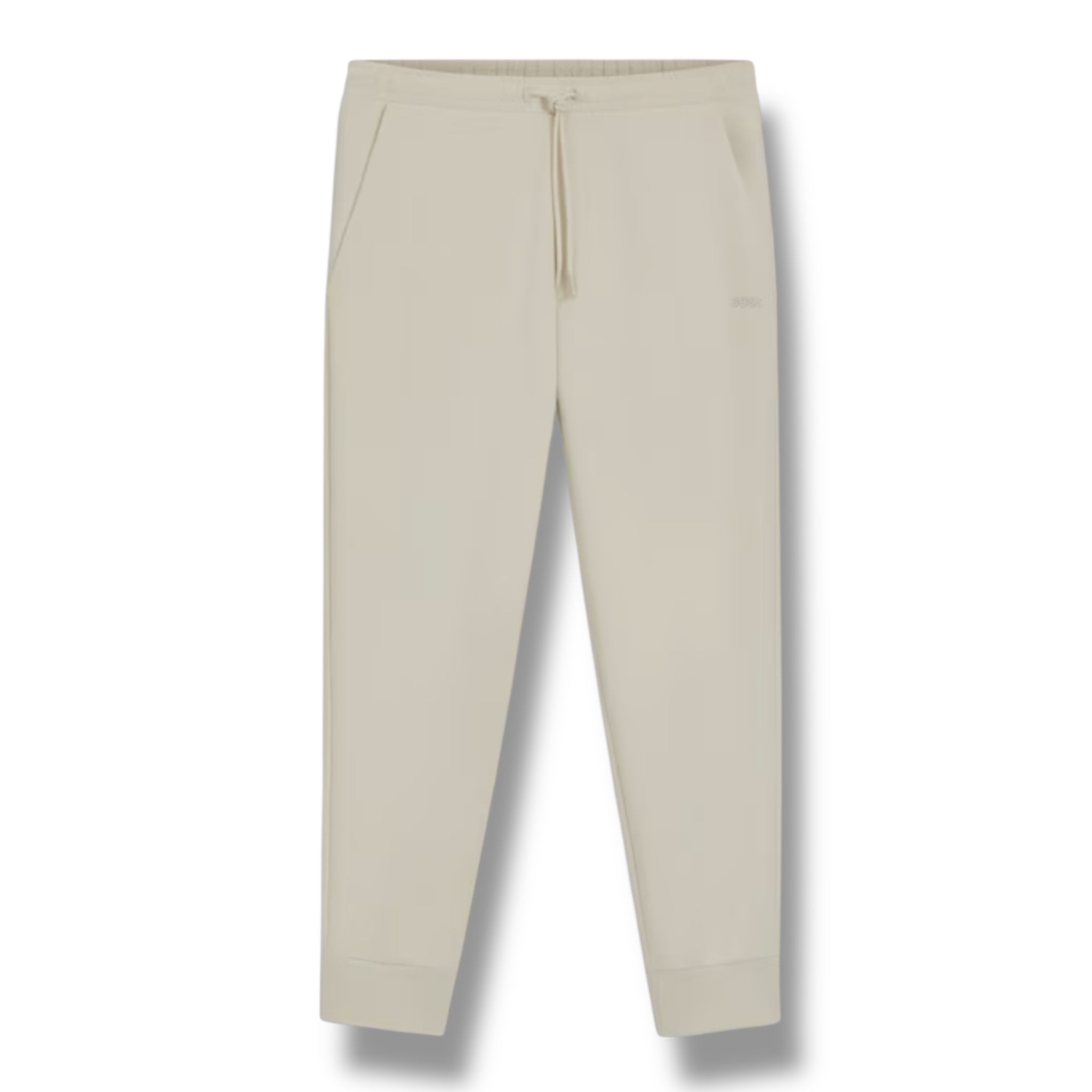 HUGO BOSS CURVED LOGO FULL ZIP HOODED TRACKSUIT BEIGE