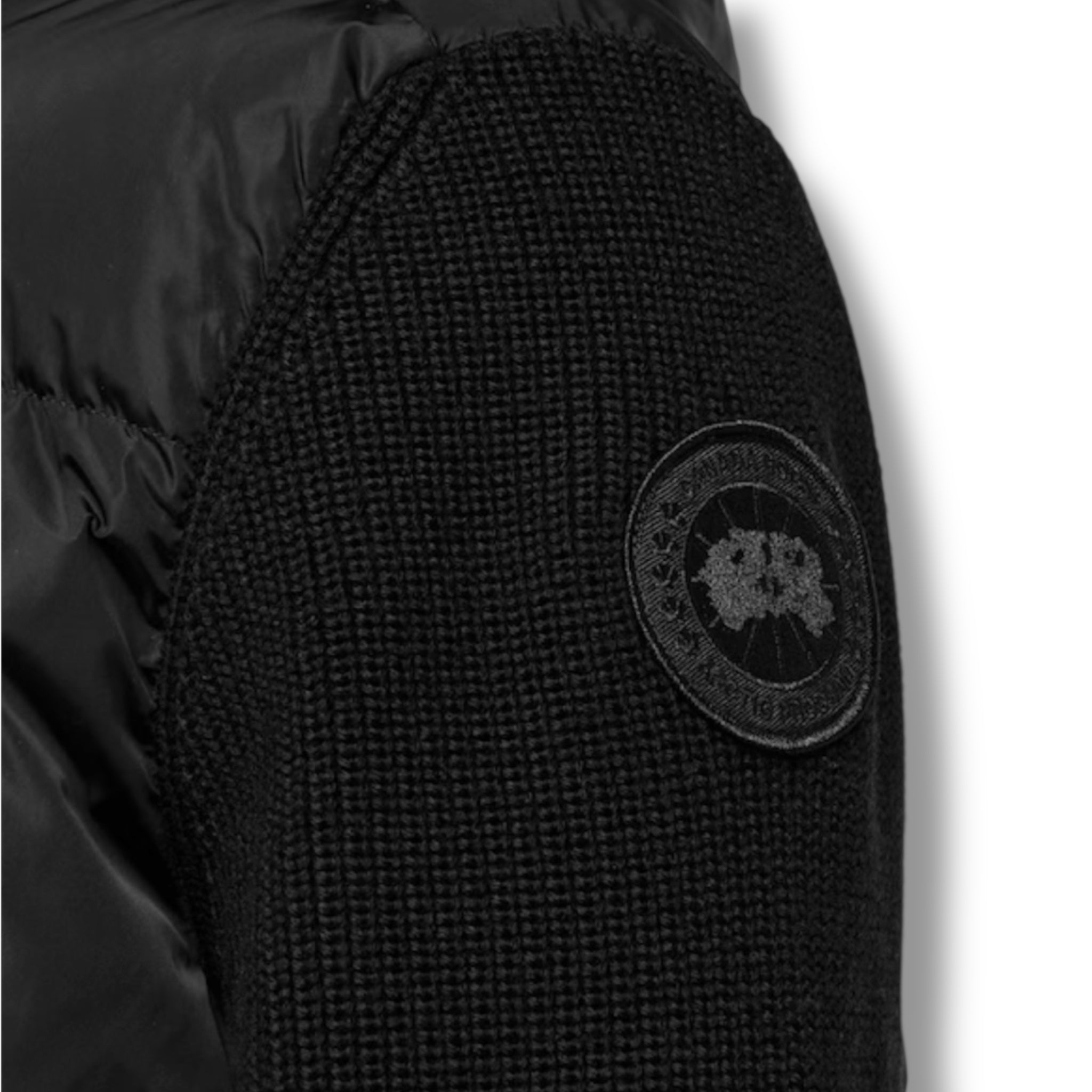 CANADA GOOSE HYBRID KNIT HOODED JACKET BLACK