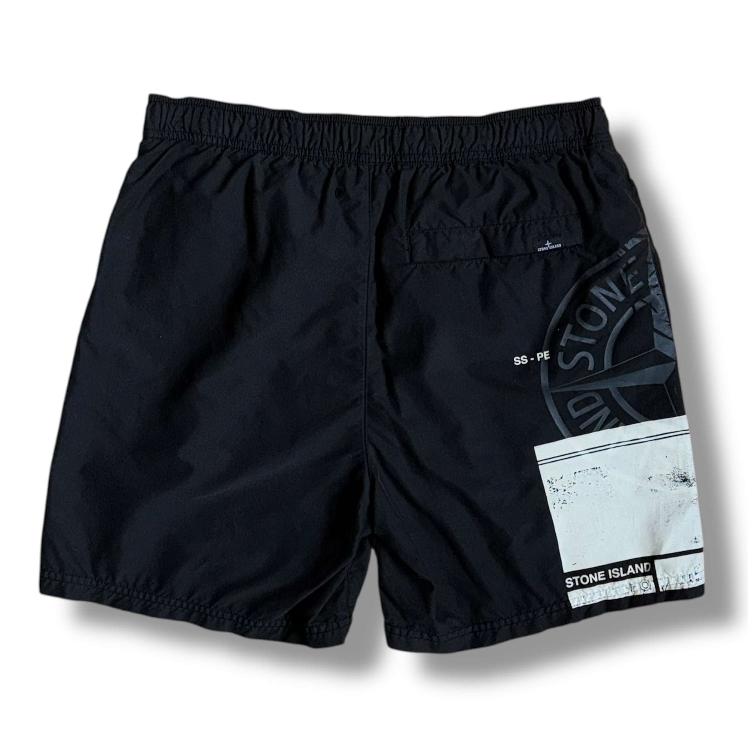 STONE ISLAND BIG LOGO SWIM SHORTS BLACK