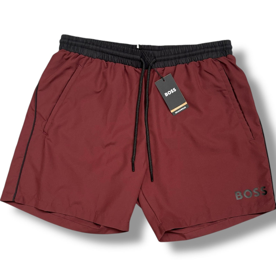 HUGO BOSS SMALL SWIM SHORTS BURGUNDY * SALE *