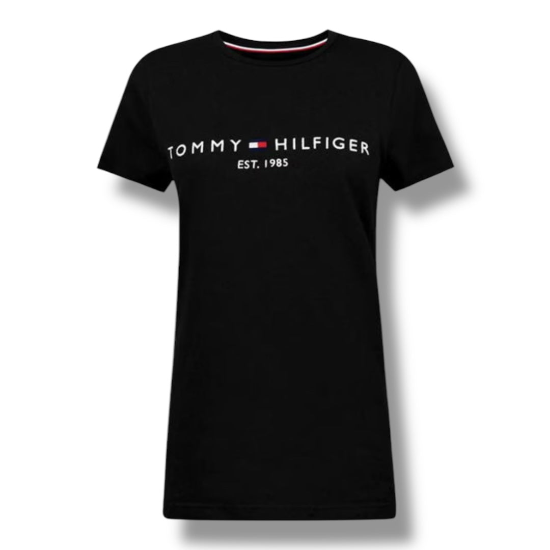 TOMMY HILFIGER LOGO T-SHIRT BLACK