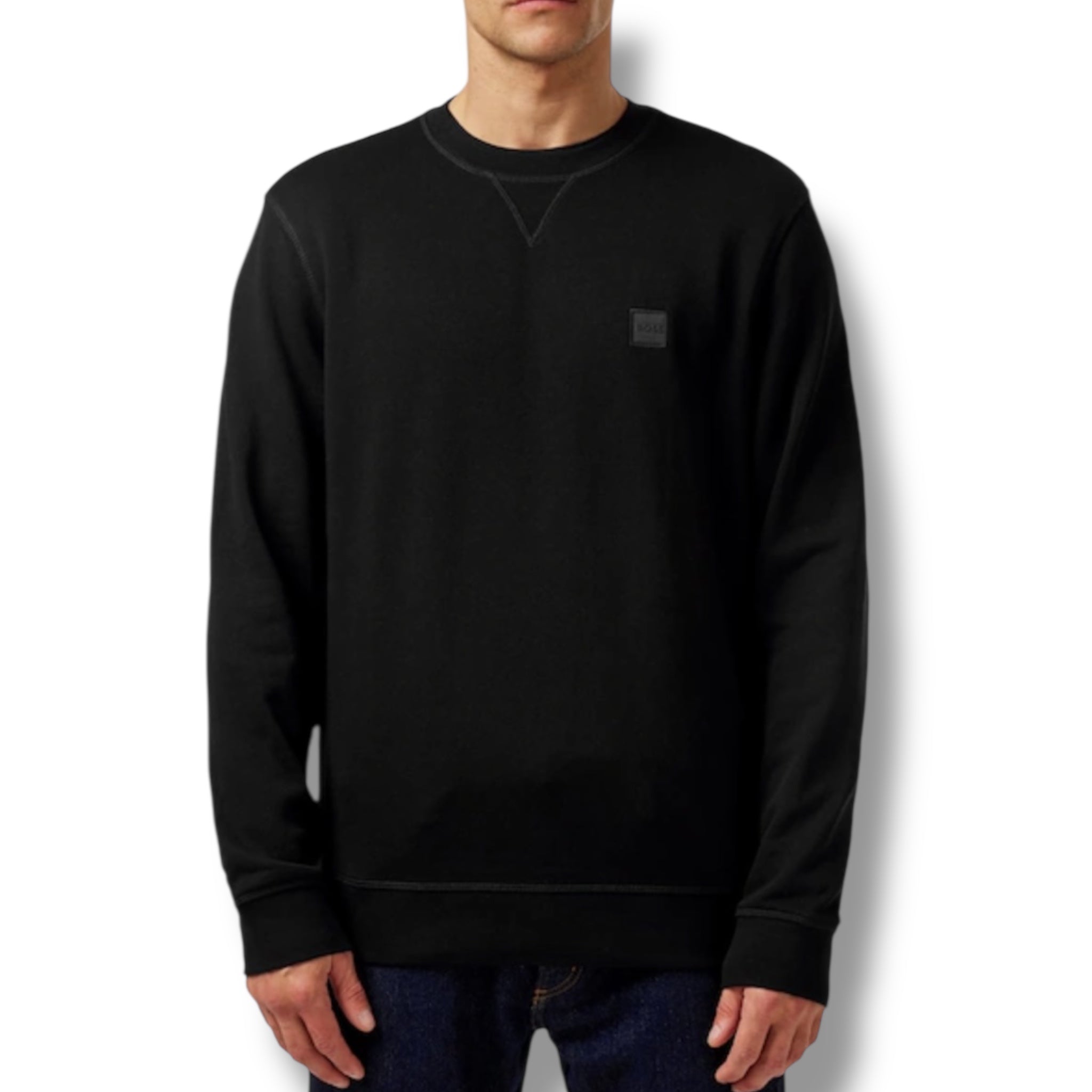 HUGO BOSS PATCH LOGO SWEATSHIRT BLACK