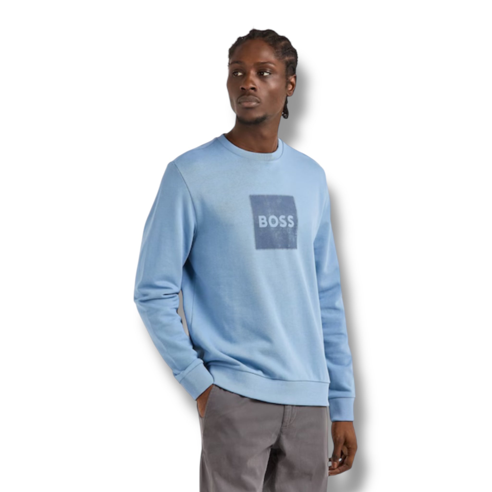 HUGO BOSS STAMP LOGO SWEATSHIRT SKY BLUE