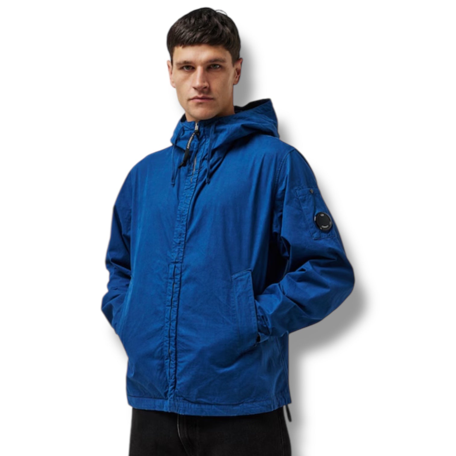 CP COMPANY HOODED LENS OVERSHIRT OCEANA BLUE
