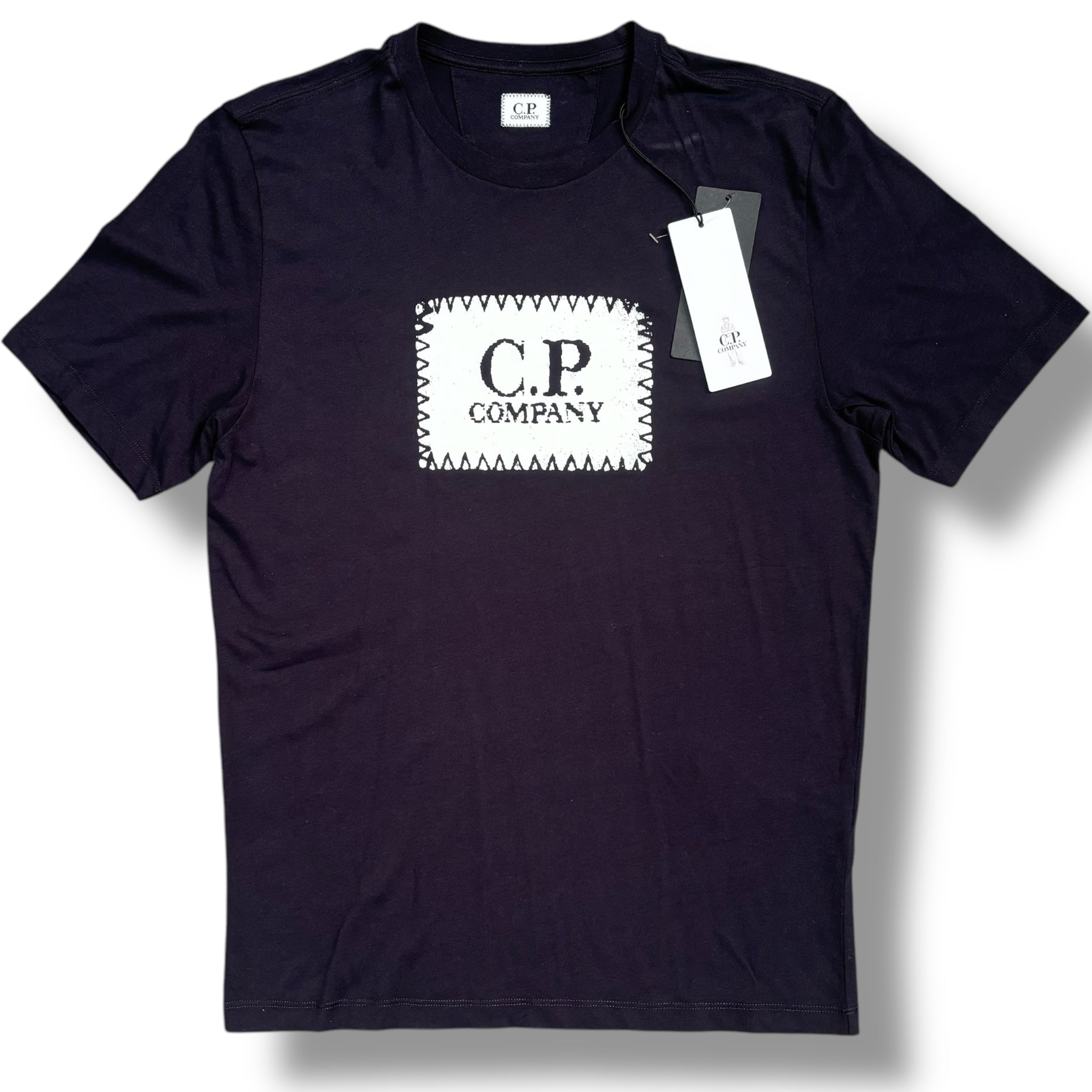 CP COMPANY STAMP LOGO T-SHIRT NAVY BLUE