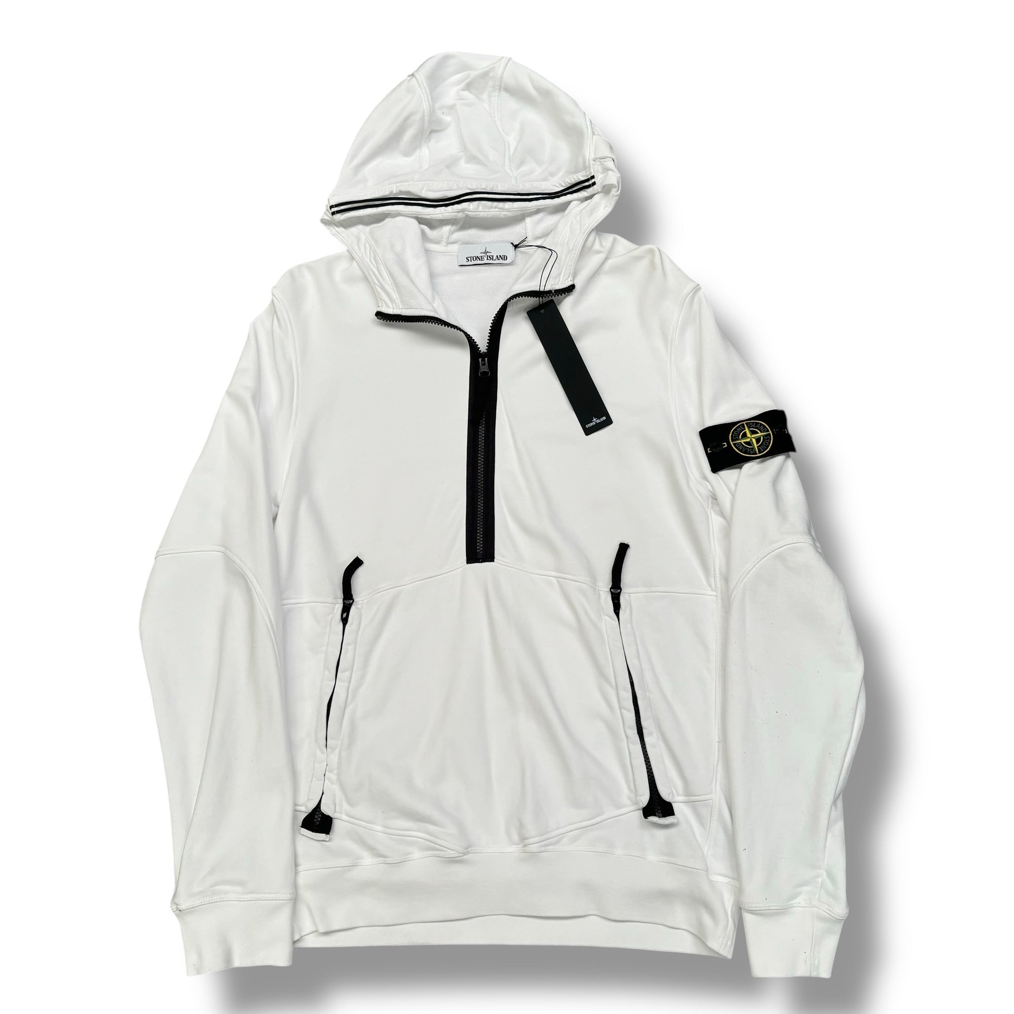 STONE ISLAND 1/4 ZIP HOODIE WHITE *SALE*