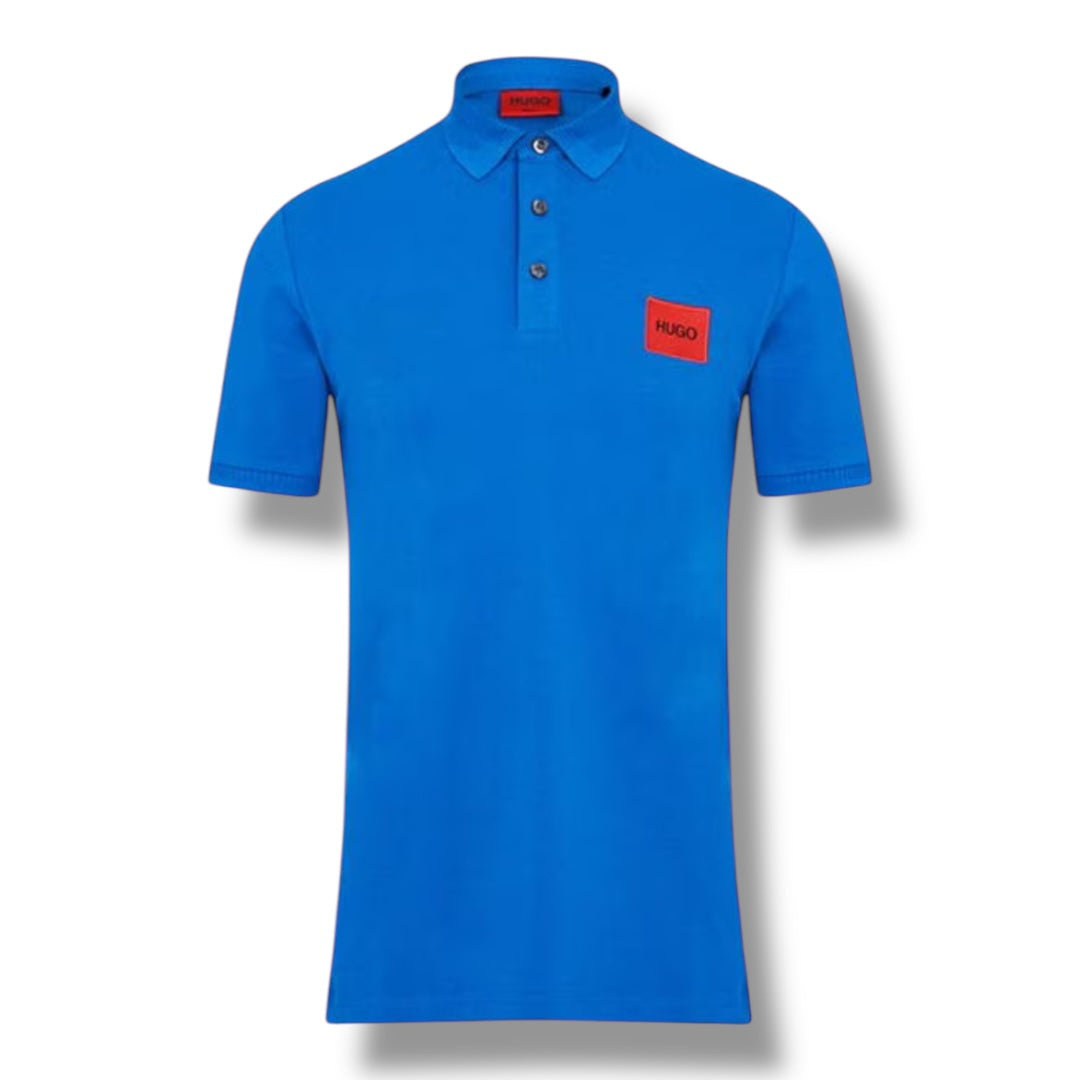 HUGO RED PATCH POLO SHIRT ROYAL BLUE