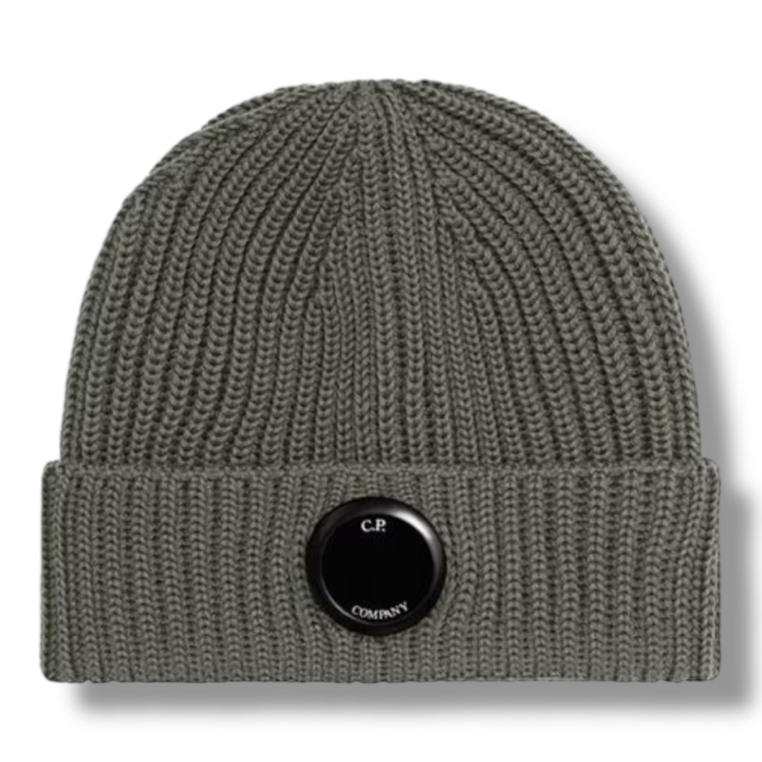 CP COMPANY LENS BEANIE GREY