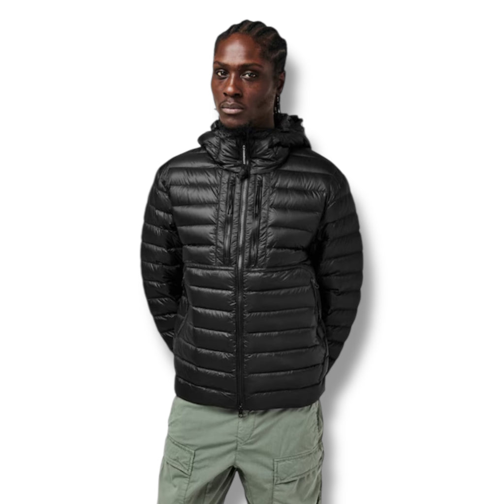 CP COMPANY DD SHELL GOGGLE DOWN PUFFER JACKET BLACK