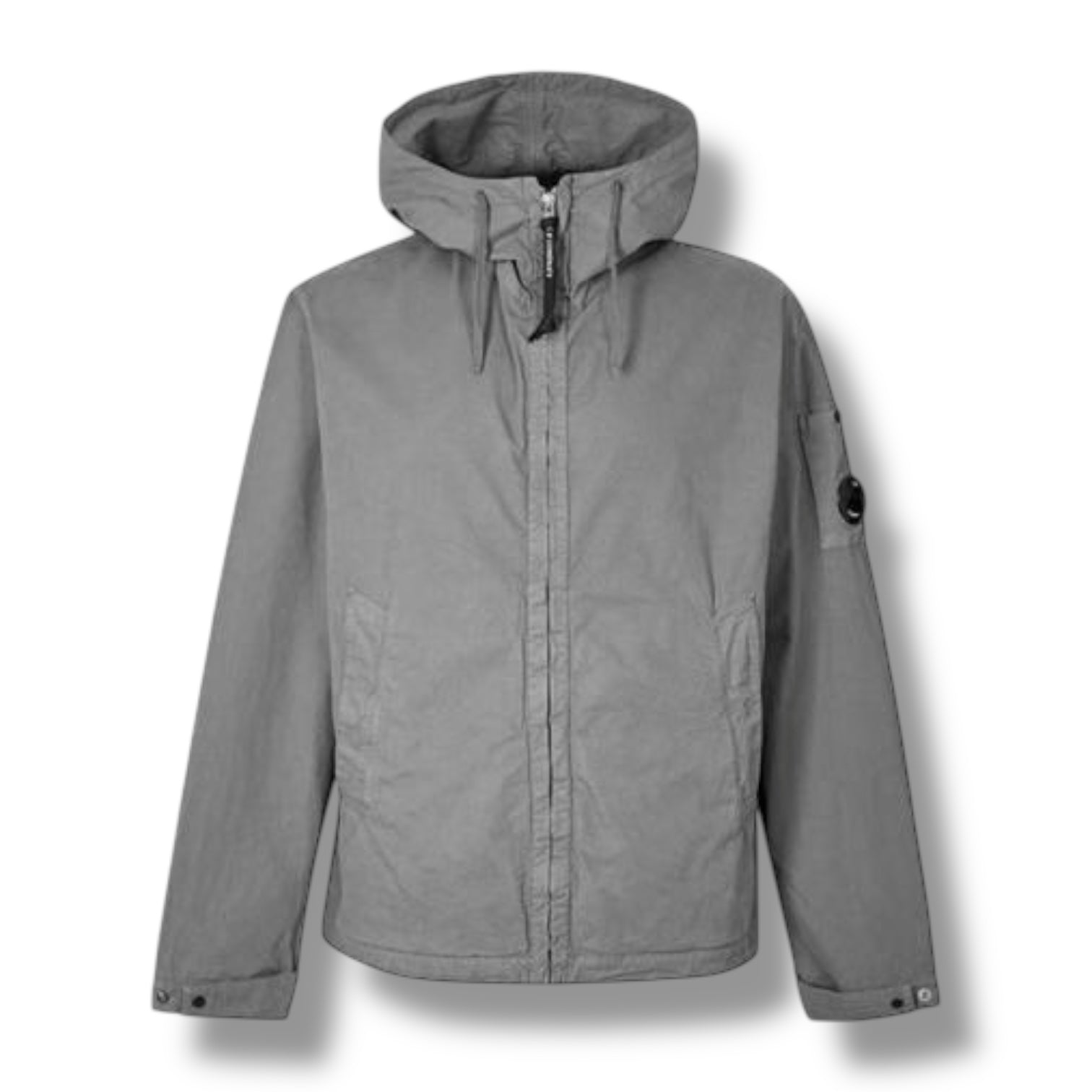 CP COMPANY HOODED LENS OVERSHIRT SHADOW GREY