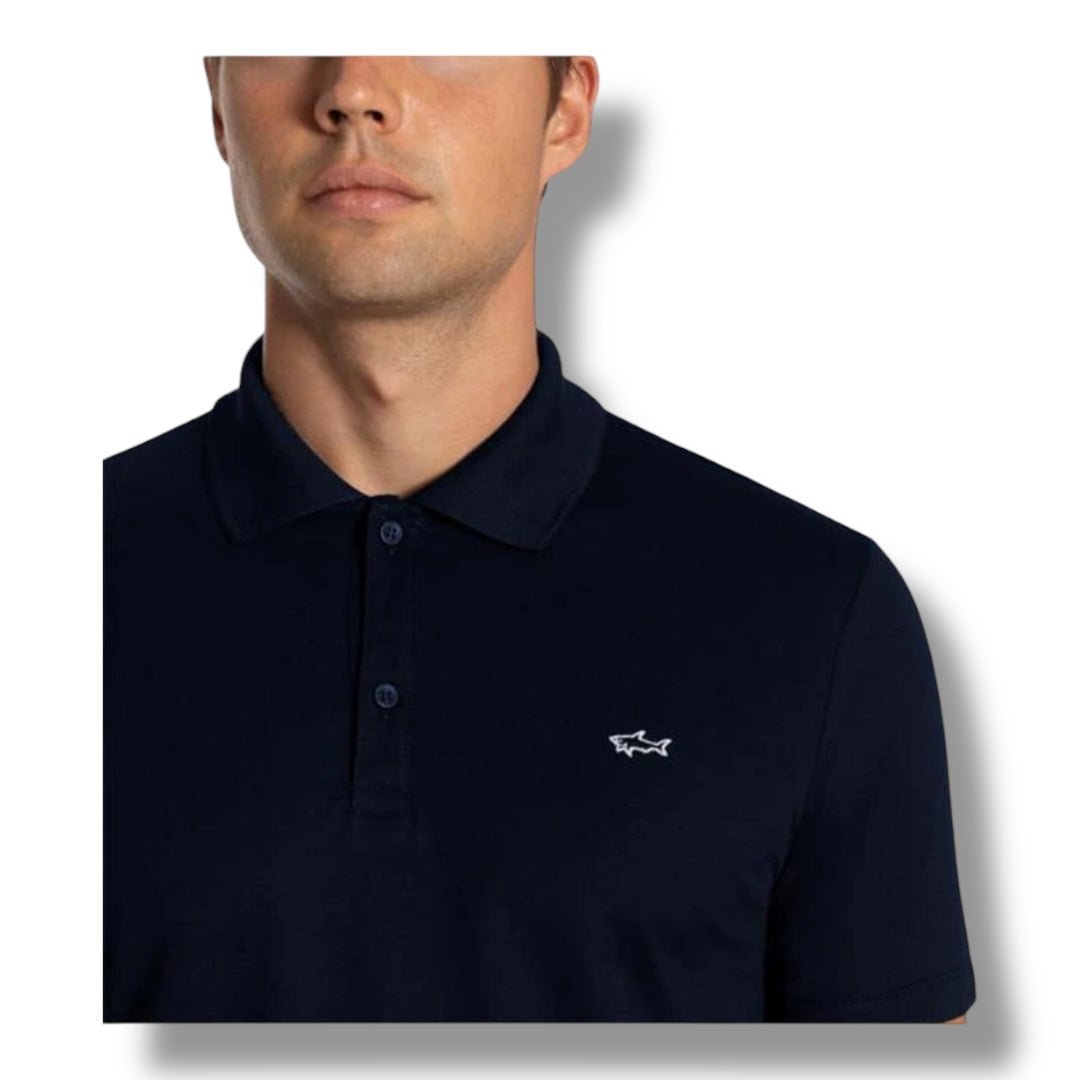 PAUL & SHARK LOGO POLO SHIRT NAVY BLUE