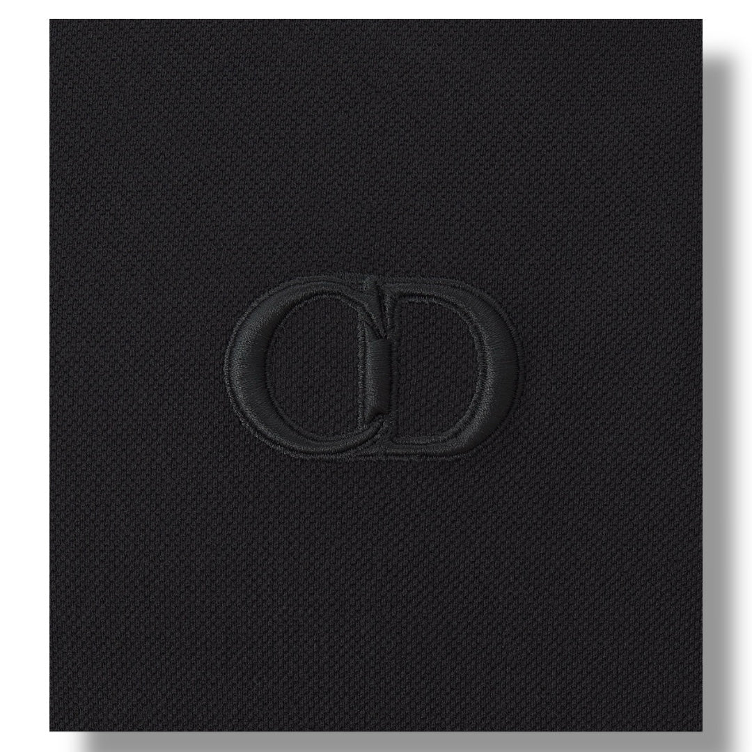 DIOR CD EMBROIDERED LOGO POLO SHIRT BLACK