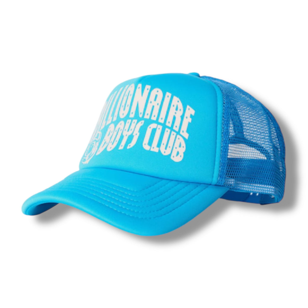 BILLIONAIRE BOYS CLUB TRUCKER BASEBALL CAP AQUA BLUE / WHITE