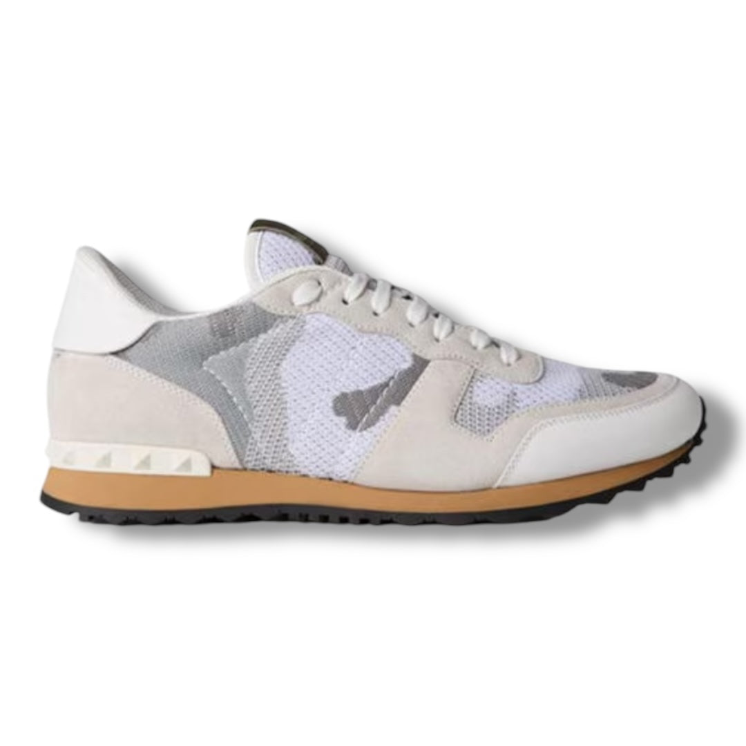 VALENTINO ROCKRUNNER STUD TRAINERS WHITE CAMO