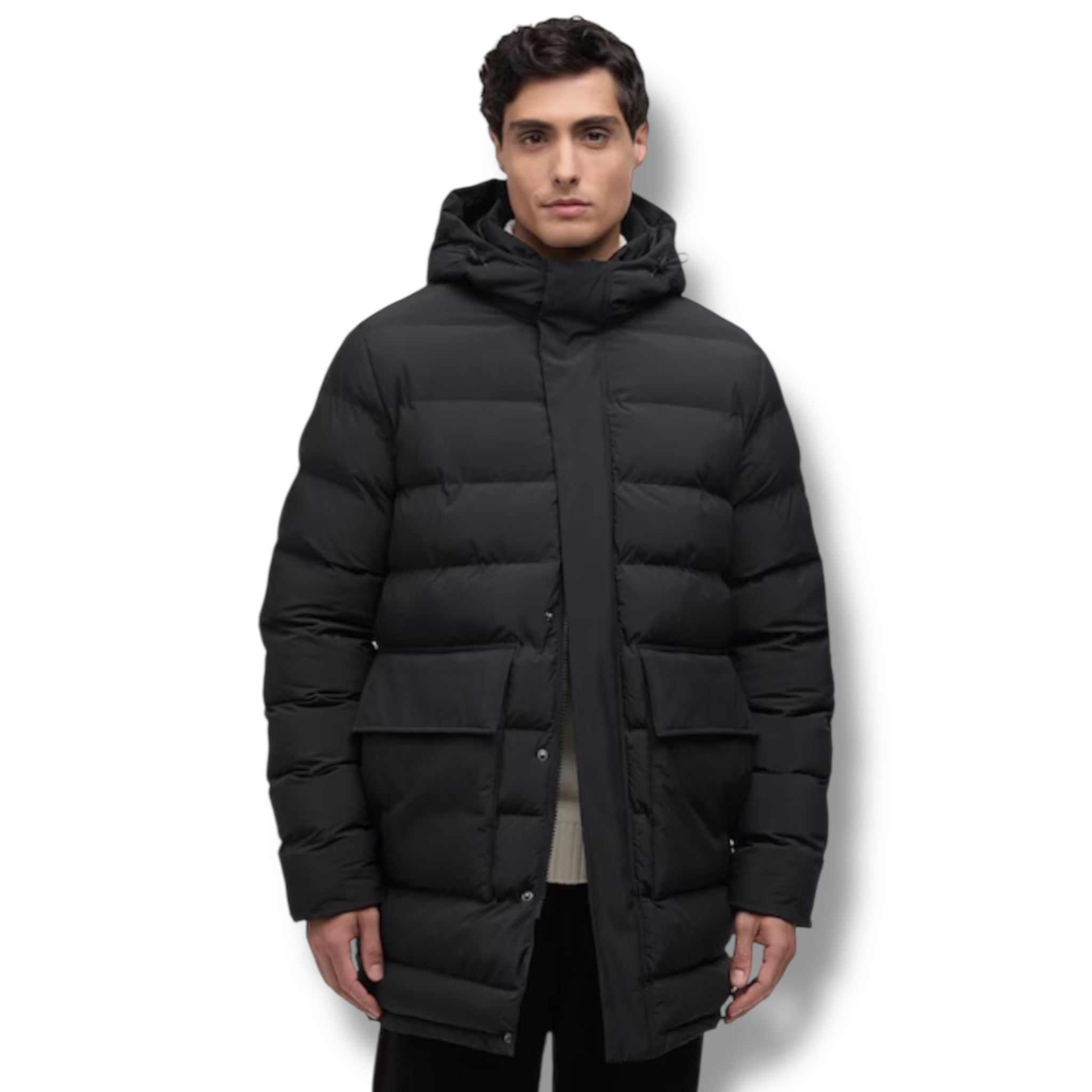 BARBOUR INTERNATIONAL DALE HOODED PUFFER JACKET BLACK