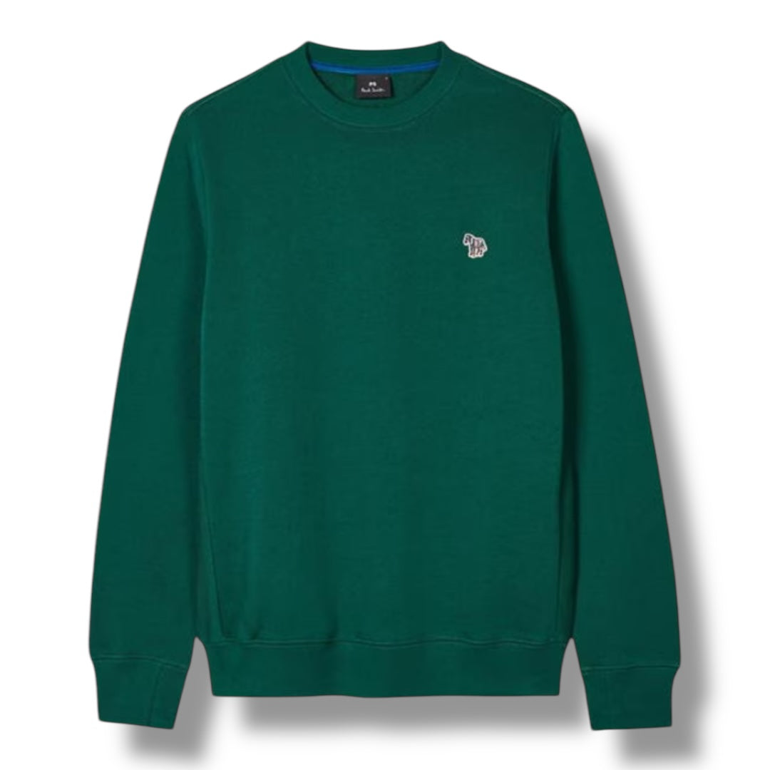 PAUL SMITH ZEBRA CHEST LOGO CREWNECK SWEATSHIRT GREEN
