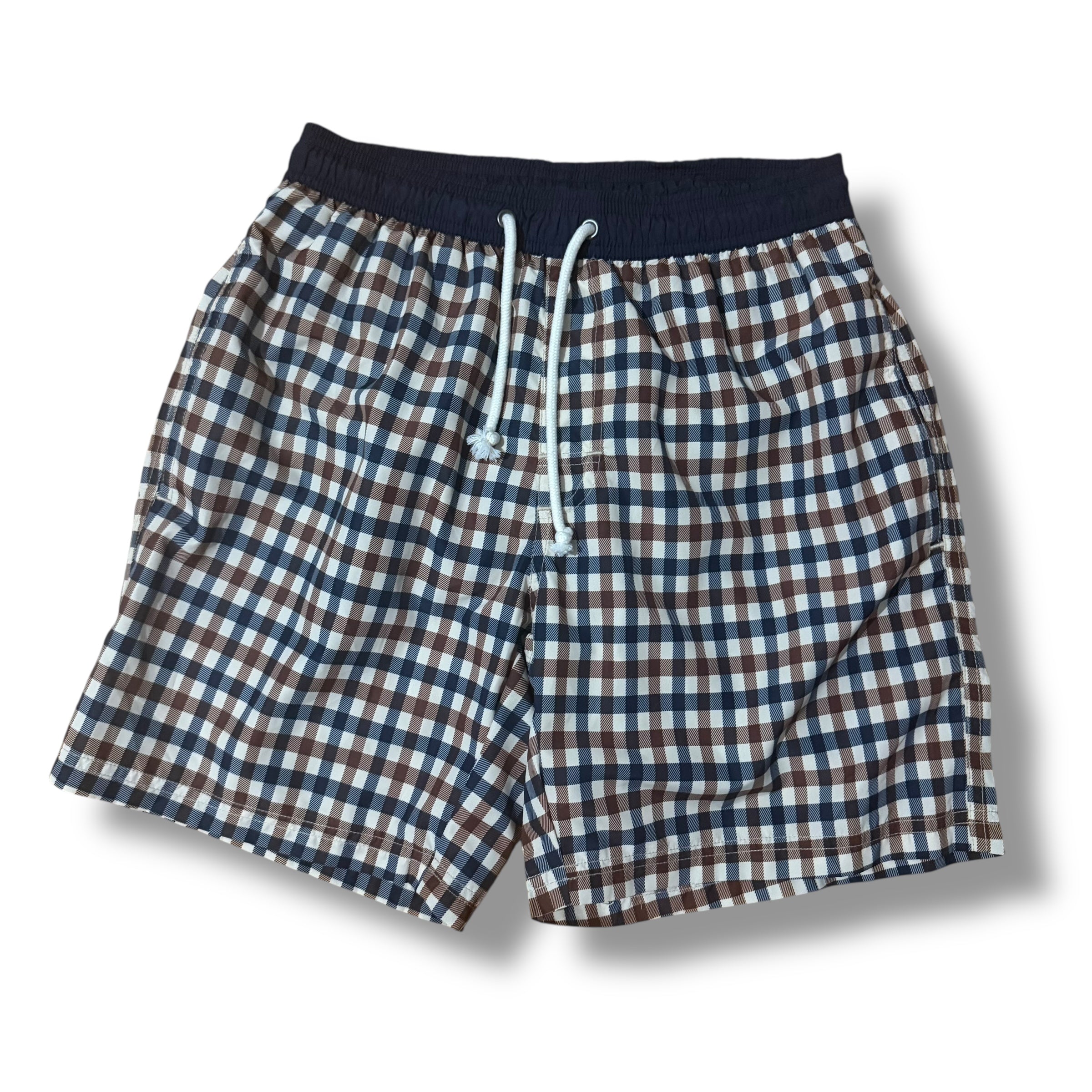 AQUASCUTUM CHECK SWIMMING SHORTS BEIGE