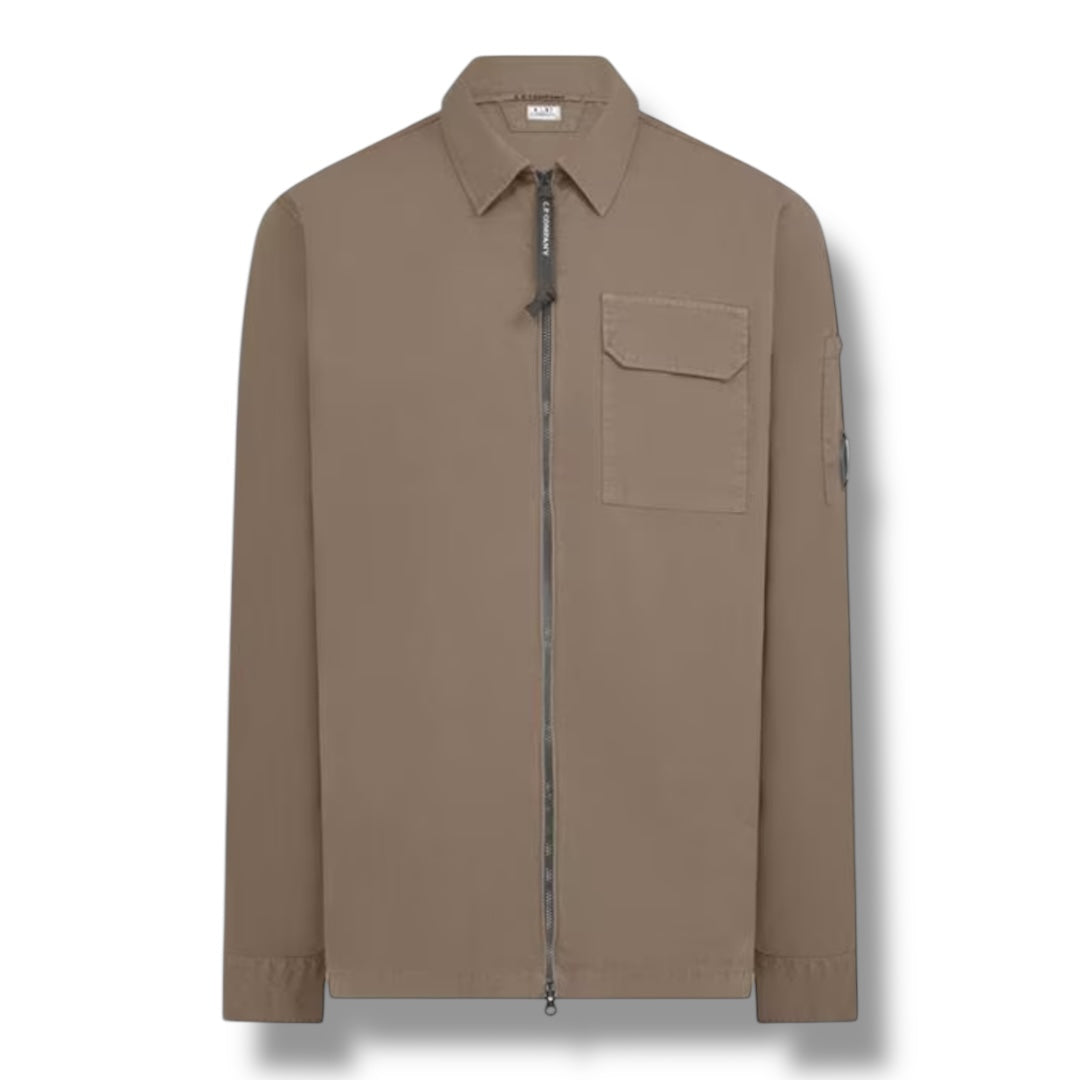 CP COMPANY LENS OVERSHIRT WALNUT BROWN