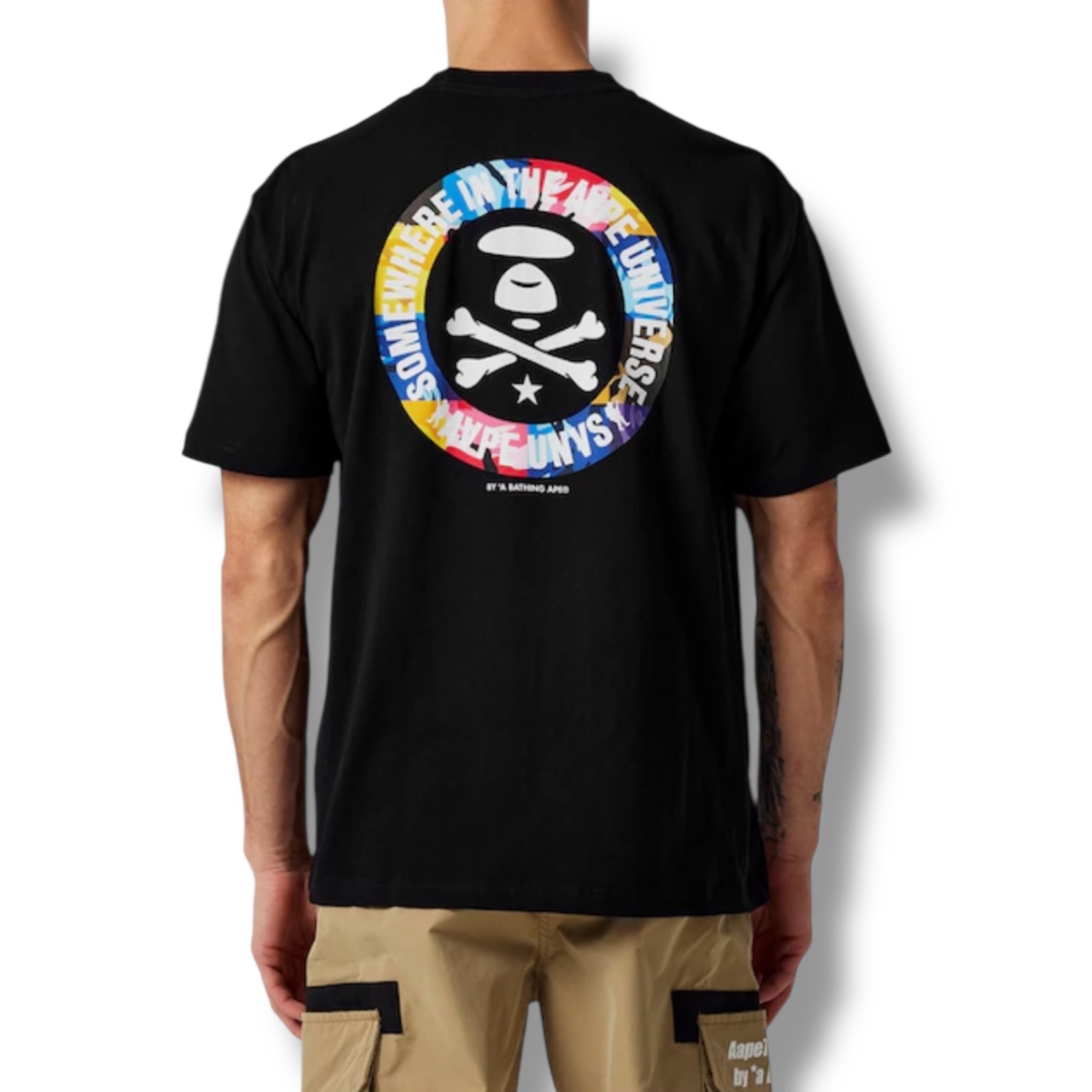 A BATHING APE AAPE UNIVERSE BONES T-SHIRT BLACK