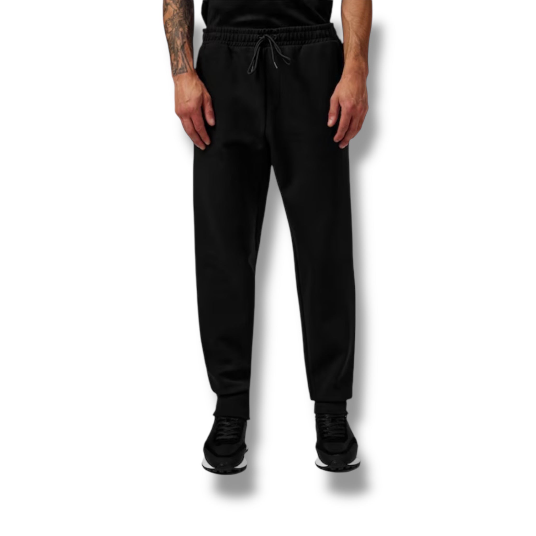 HUGO BOSS CURVED LOGO FULL ZIP HOODED TRACKSUIT BLACK