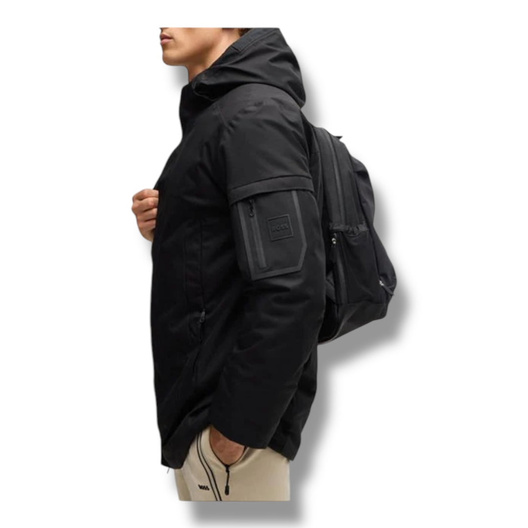 HUGO BOSS TERRA HOODED PADDED JACKET BLACK