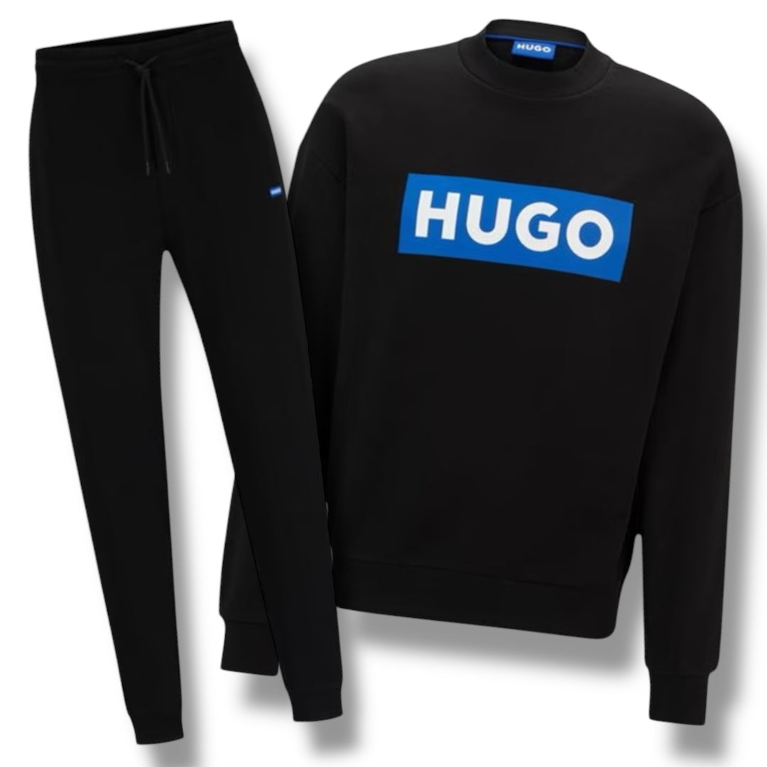 HUGO BLUE LOGO FULL TRACKSUIT BLACK