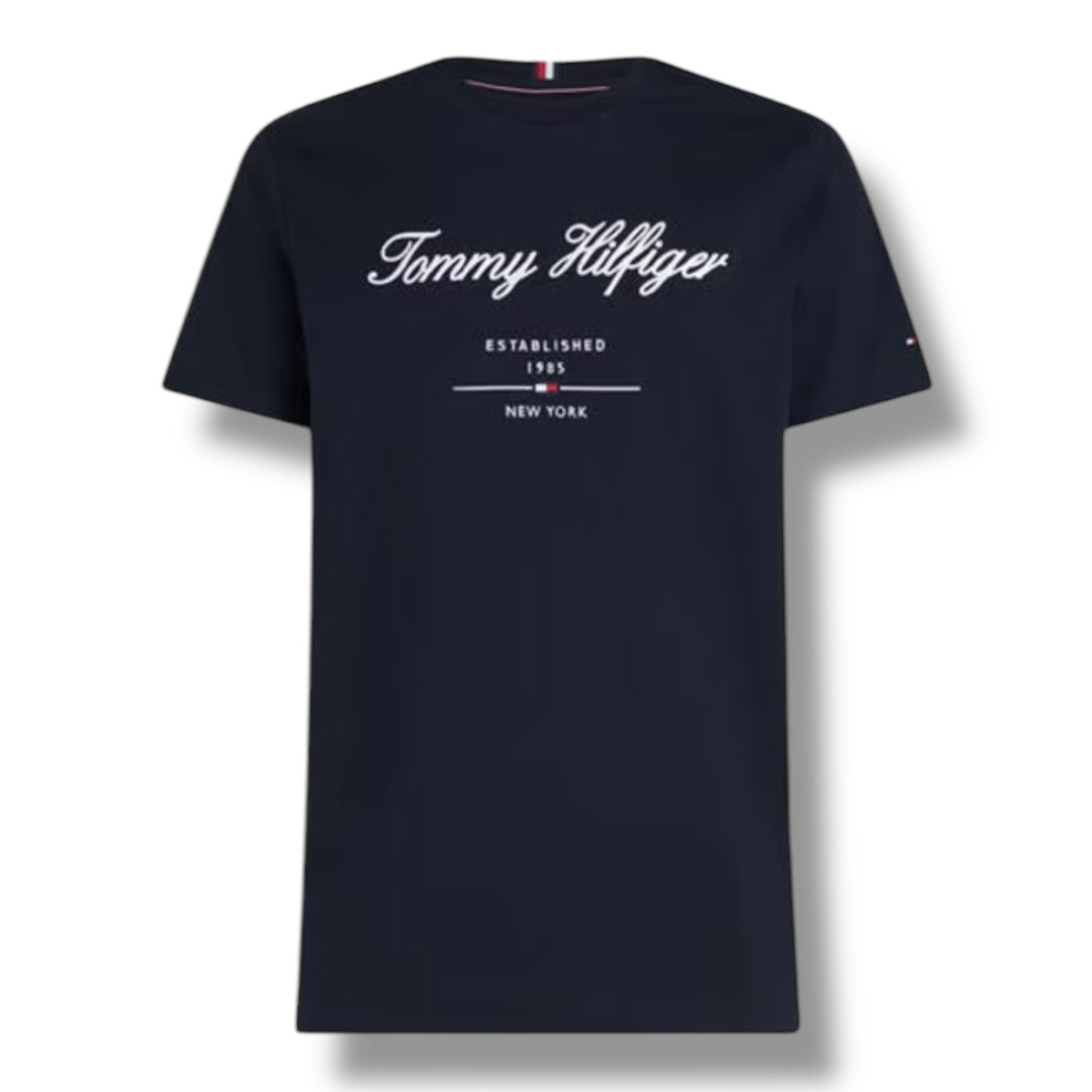 TOMMY HILFIGER SCRIPT T-SHIRT NAVY BLUE