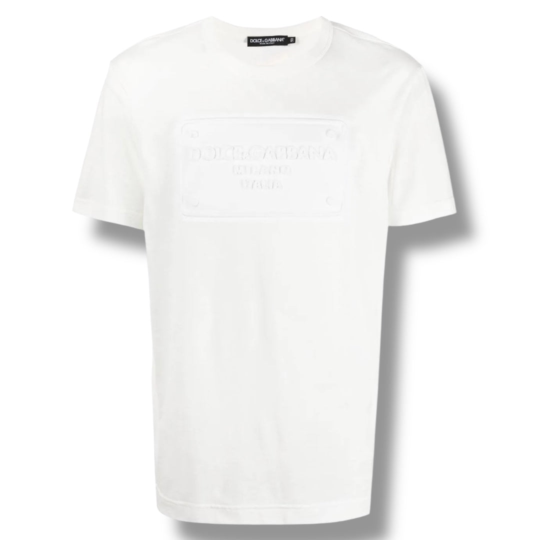 D&G DOLCE & GABBANA PLAQUE T-SHIRT WHITE