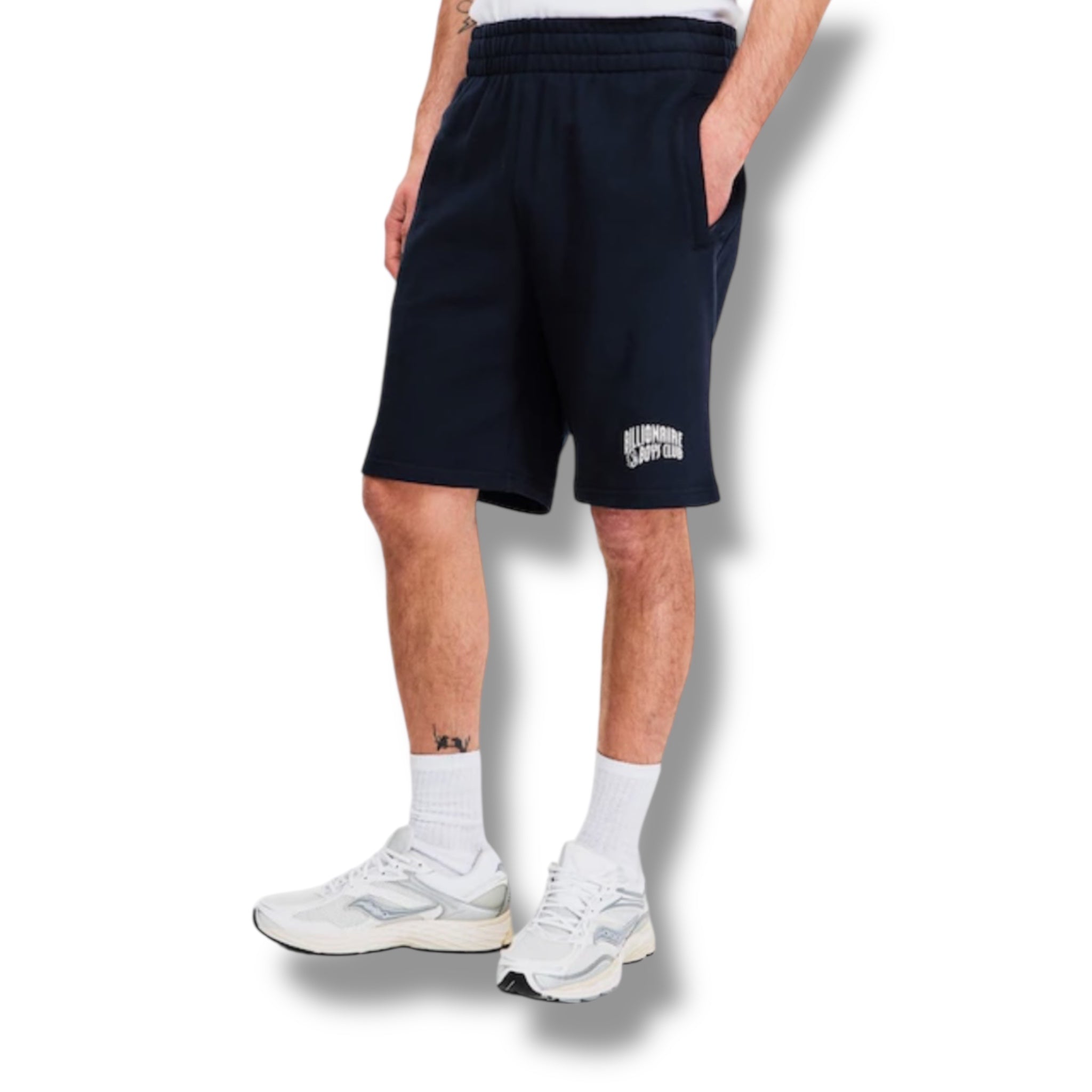 BILLIONAIRE BOYS CLUB BBC ARCH LOGO JERSEY SHORTS NAVY BLUE
