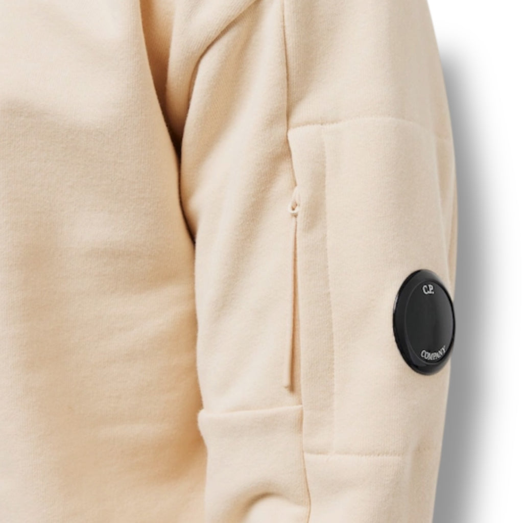 CP COMPANY LENS ARM 1/4 ZIP SWEATSHIRT PISTACHIO BEIGE