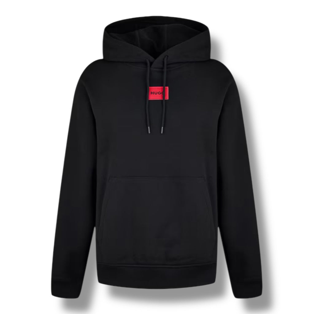 HUGO BOSS HUGO RED PATCH HOODIE & JERSEY SHORTS SET BLACK