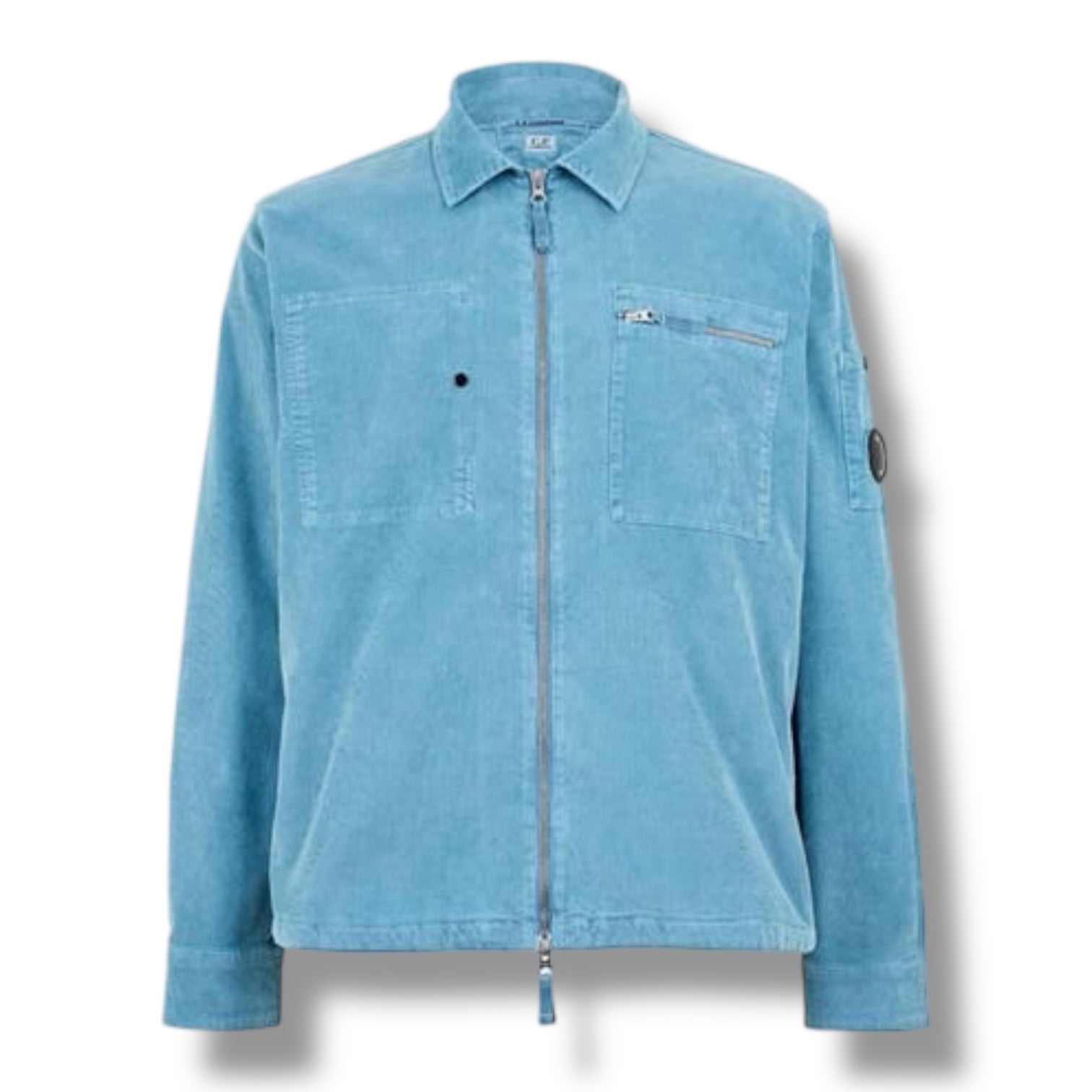 CP COMPANY LENS CORDUROY OVERSHIRT AEGEAN BLUE