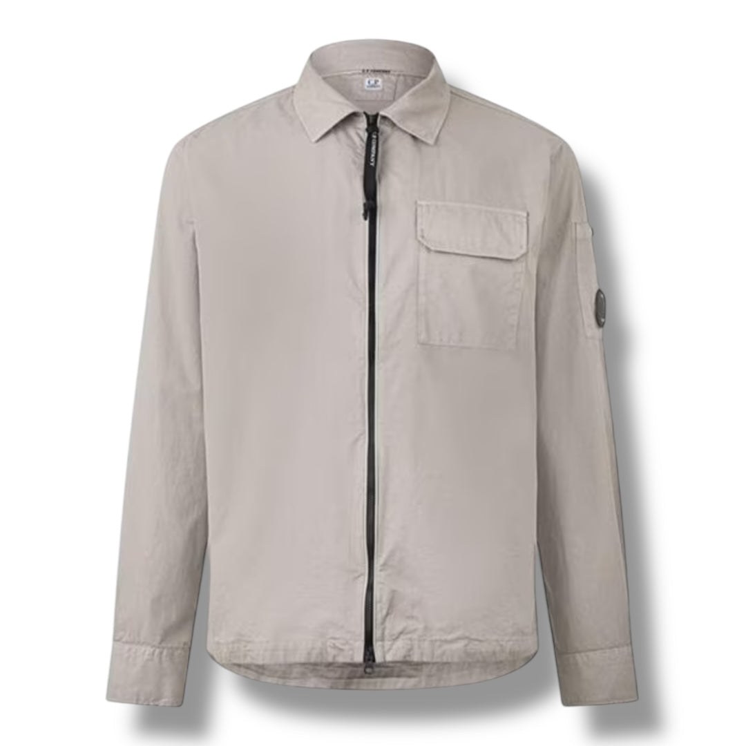 CP COMPANY LENS OVERSHIRT BEIGE