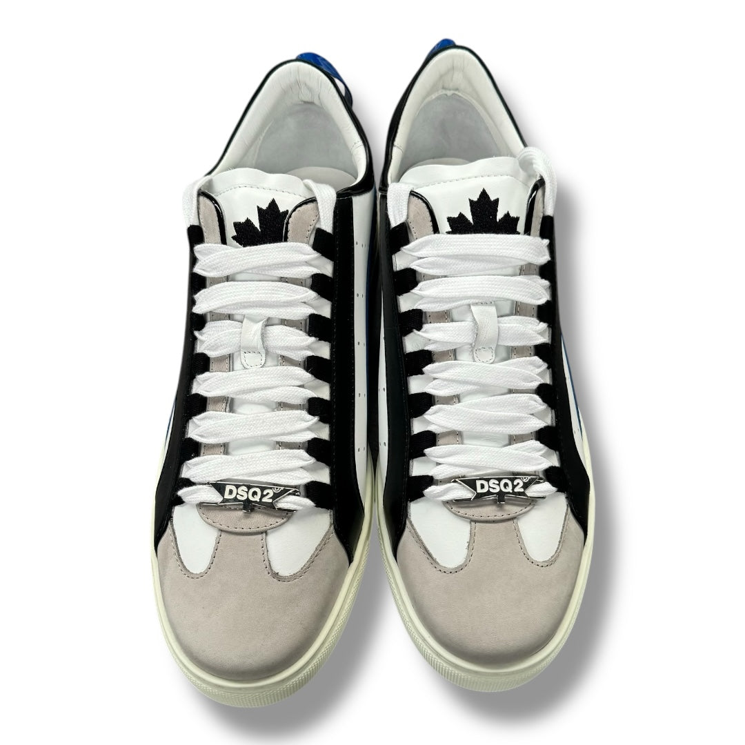 DSQUARED2 LOW TOP PERF TRAINERS WHITE - BLUE